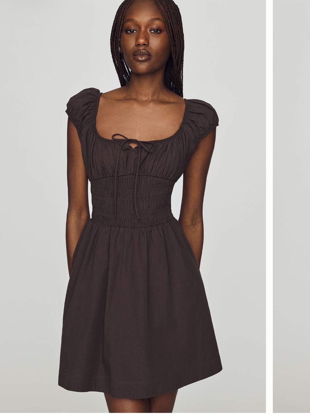 By Anthropologie Cotton Smocked Mini Dress